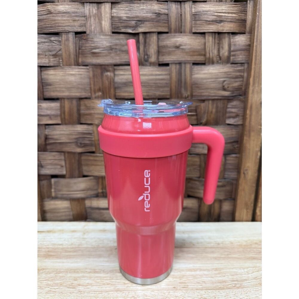 Reduce Insulated Travel Tumbler with Handle in Coral Pink